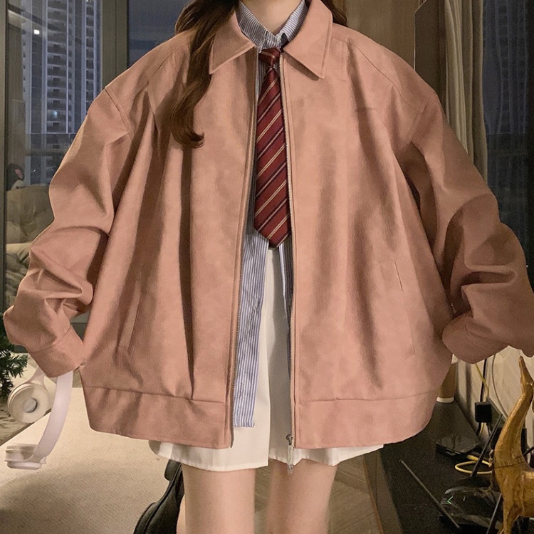 Autumn loose couples jacket lapel American style coat
