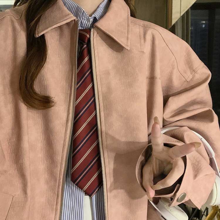 Autumn loose couples jacket lapel American style coat