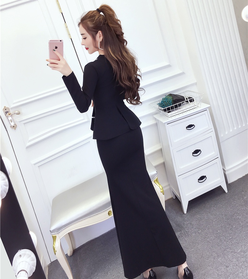 Slim package hip dress autumn and winter long dress