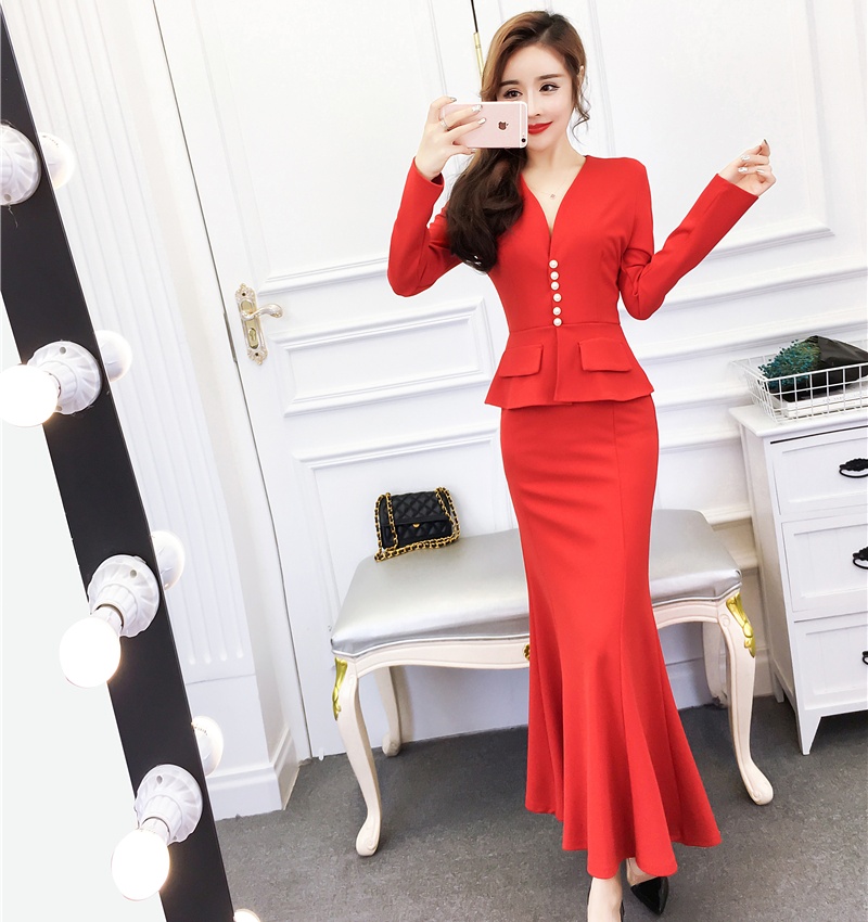 Temperament ladies long dress fashion mermaid dress
