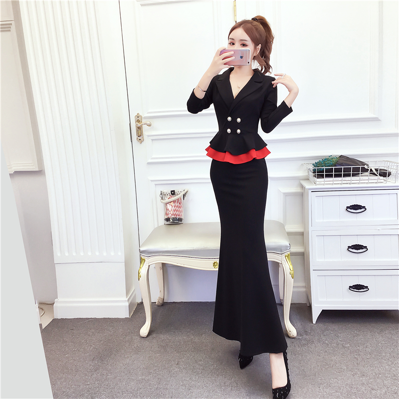 Temperament fashion dress package hip long dress