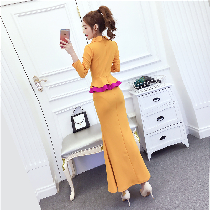Temperament fashion dress package hip long dress