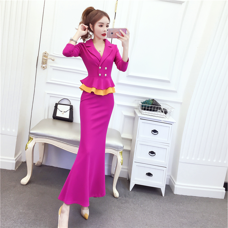 Temperament fashion dress package hip long dress