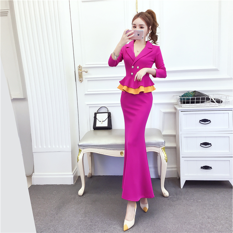 Temperament fashion dress package hip long dress