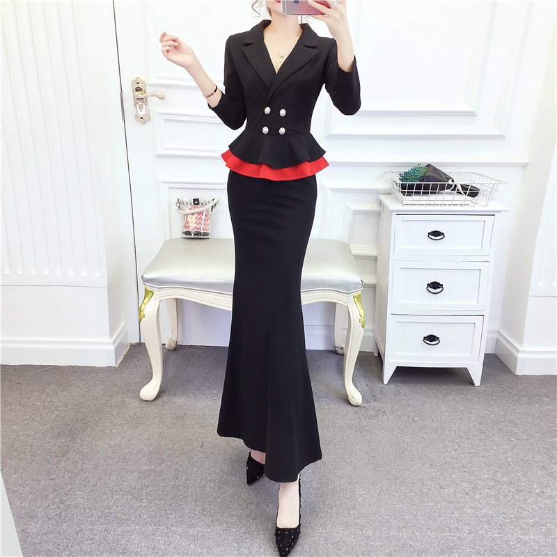 Temperament fashion dress package hip long dress