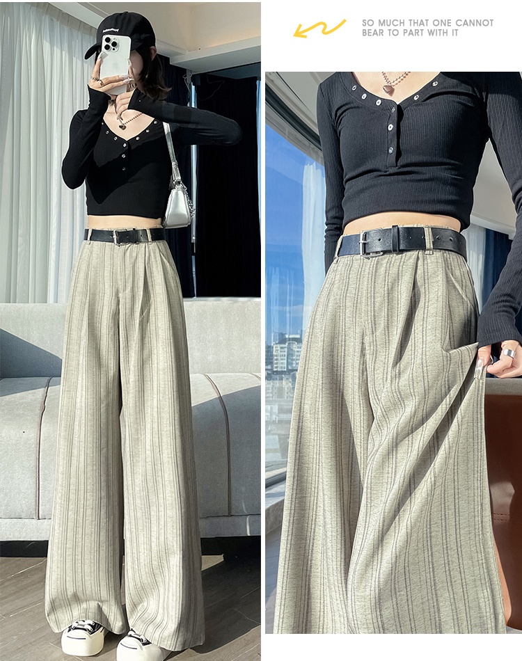 Temperament slim casual pants all-match wide leg pants