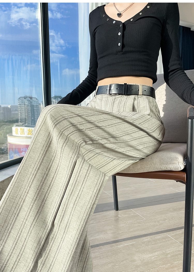 Temperament slim casual pants all-match wide leg pants