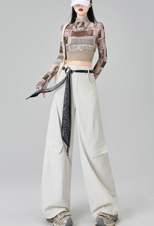 Wear work pants with belt casual pants for women