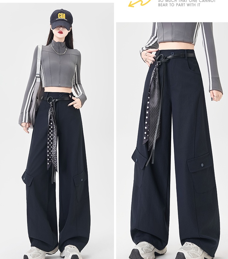 Wear work pants with belt casual pants for women