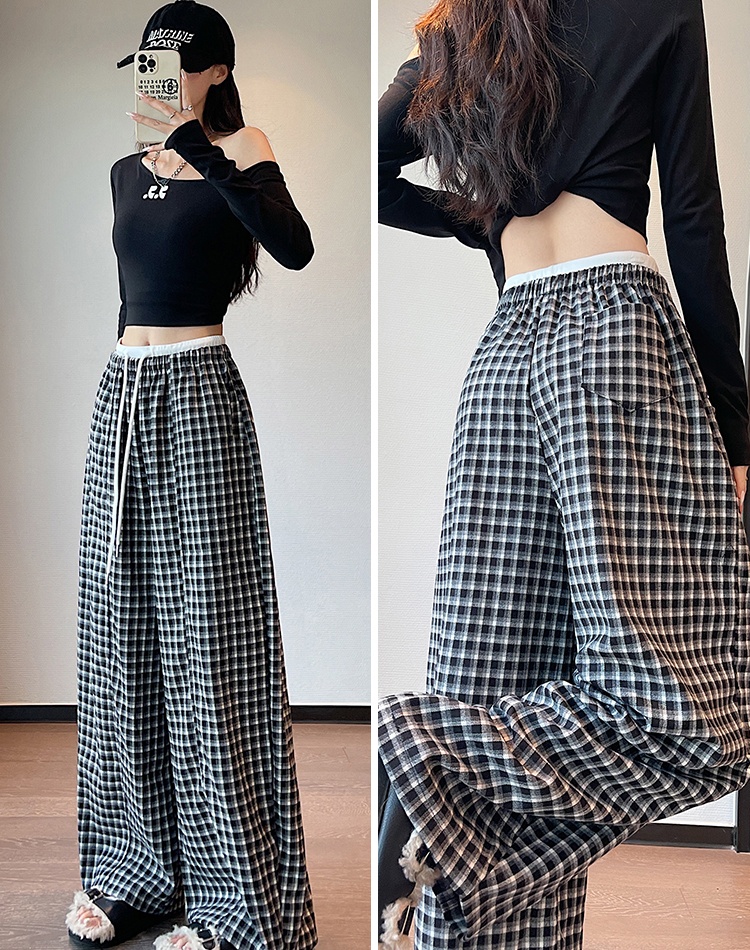 Sueding Casual wide leg pants splice pants