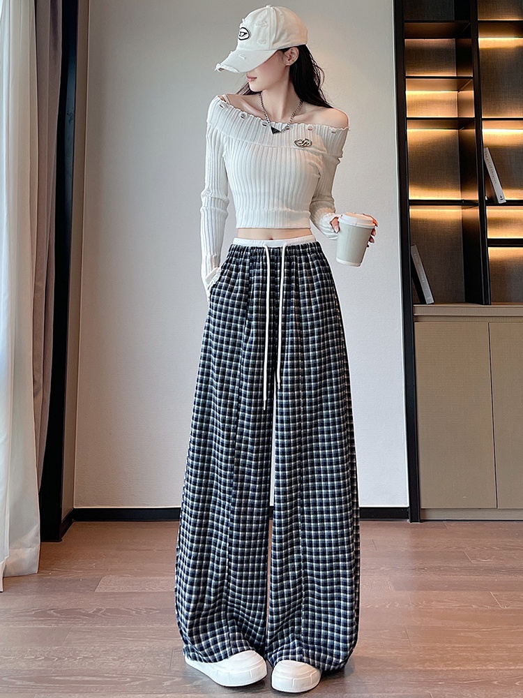 Sueding Casual wide leg pants splice pants