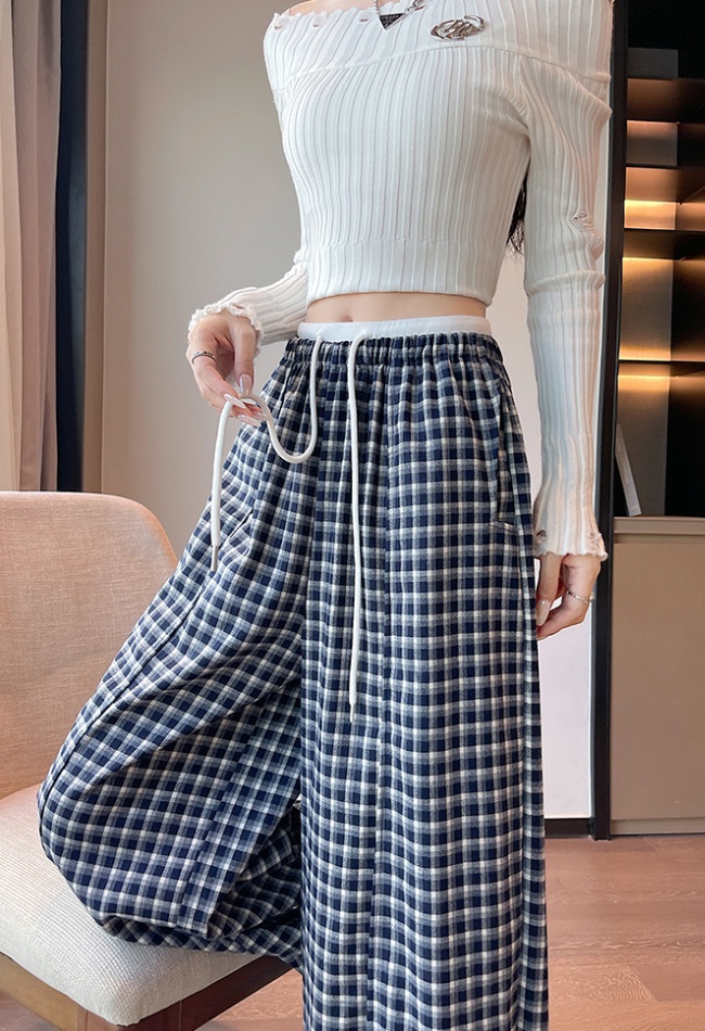 Sueding Casual wide leg pants splice pants