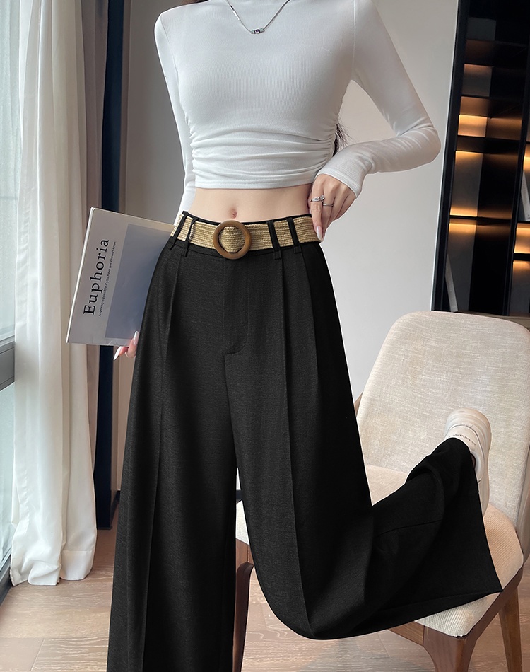 Autumn wide leg pants straight nine pants for women