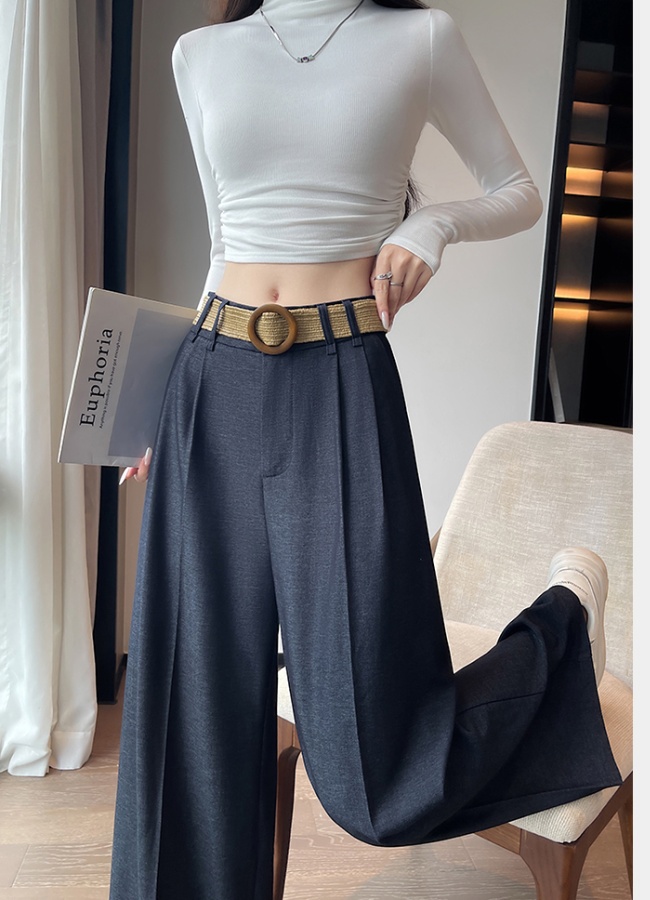 Autumn wide leg pants straight nine pants for women