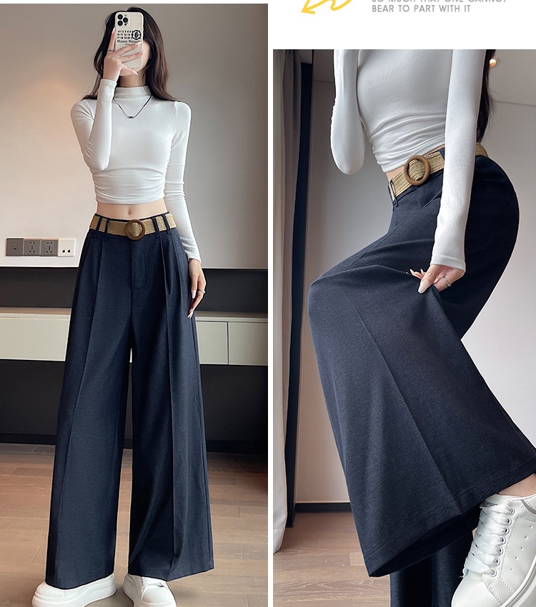 Autumn wide leg pants straight nine pants for women