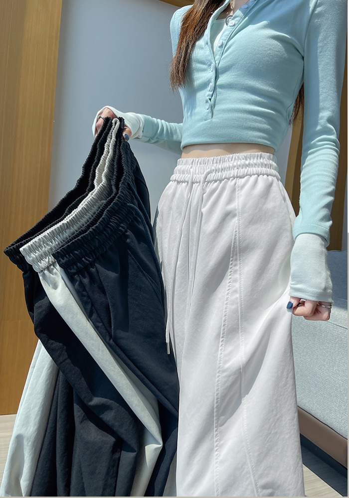 Wide leg pants elastic waist bloomers for women