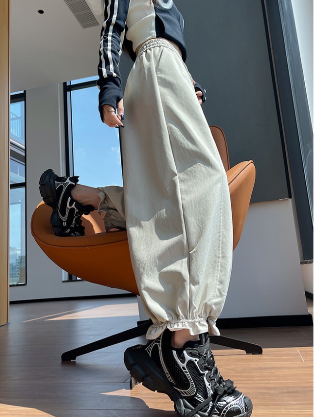 Wide leg pants elastic waist bloomers for women
