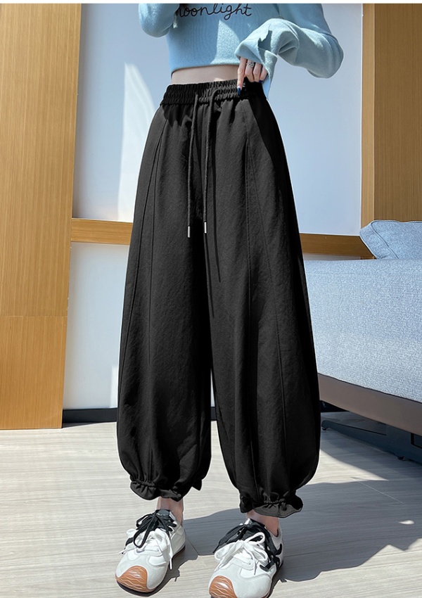 Wide leg pants elastic waist bloomers for women