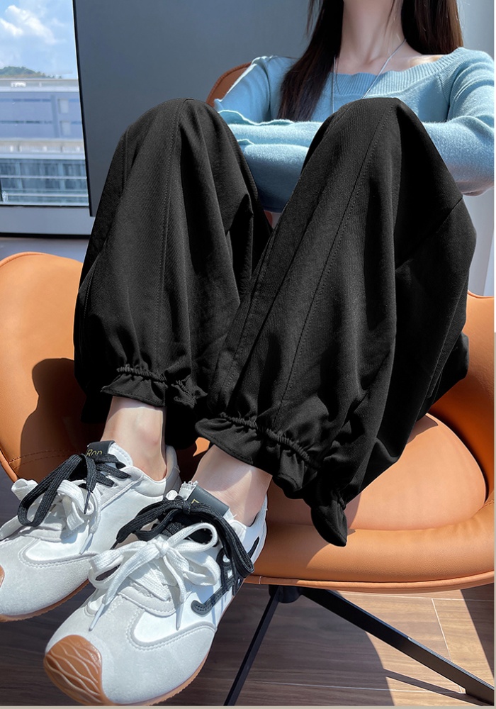 Wide leg pants elastic waist bloomers for women