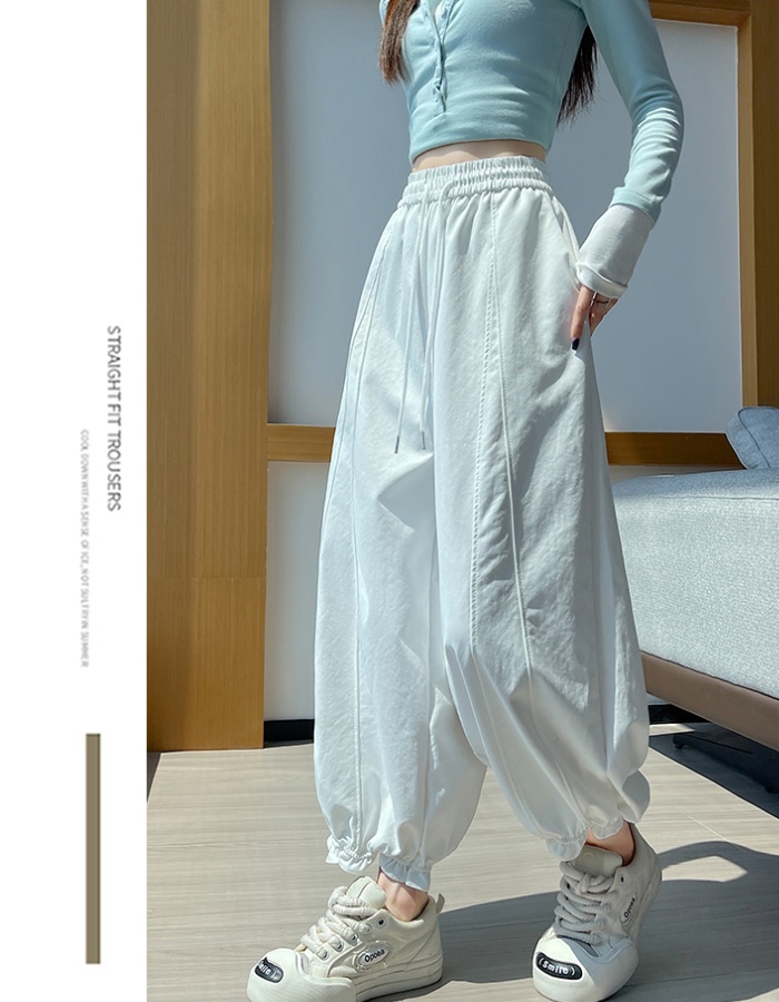 Wide leg pants elastic waist bloomers for women