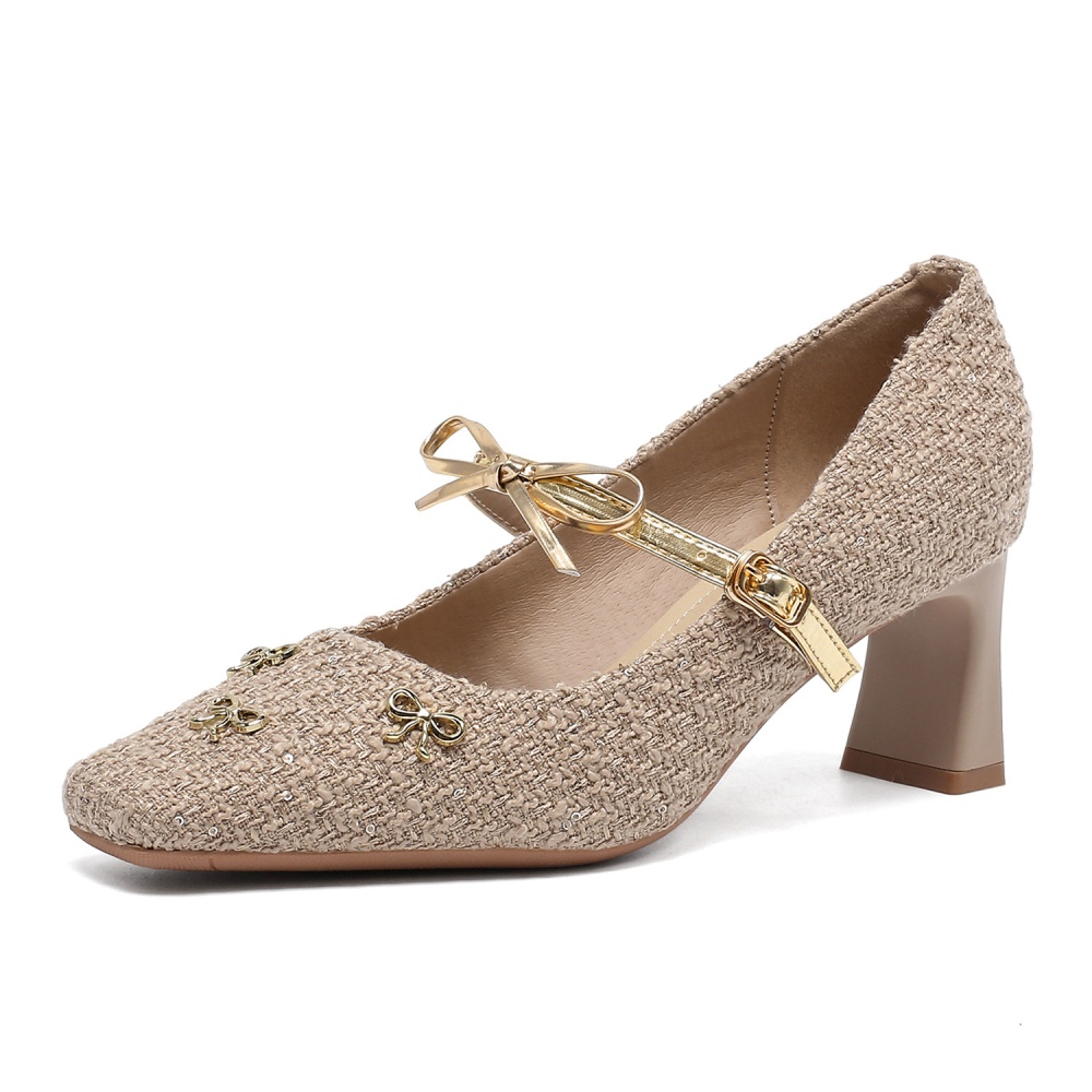 Weave France style high-heeled shoes thick shoes for women
