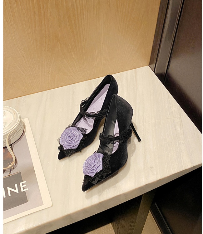 Fine-root high-heeled shoes mixed colors shoes