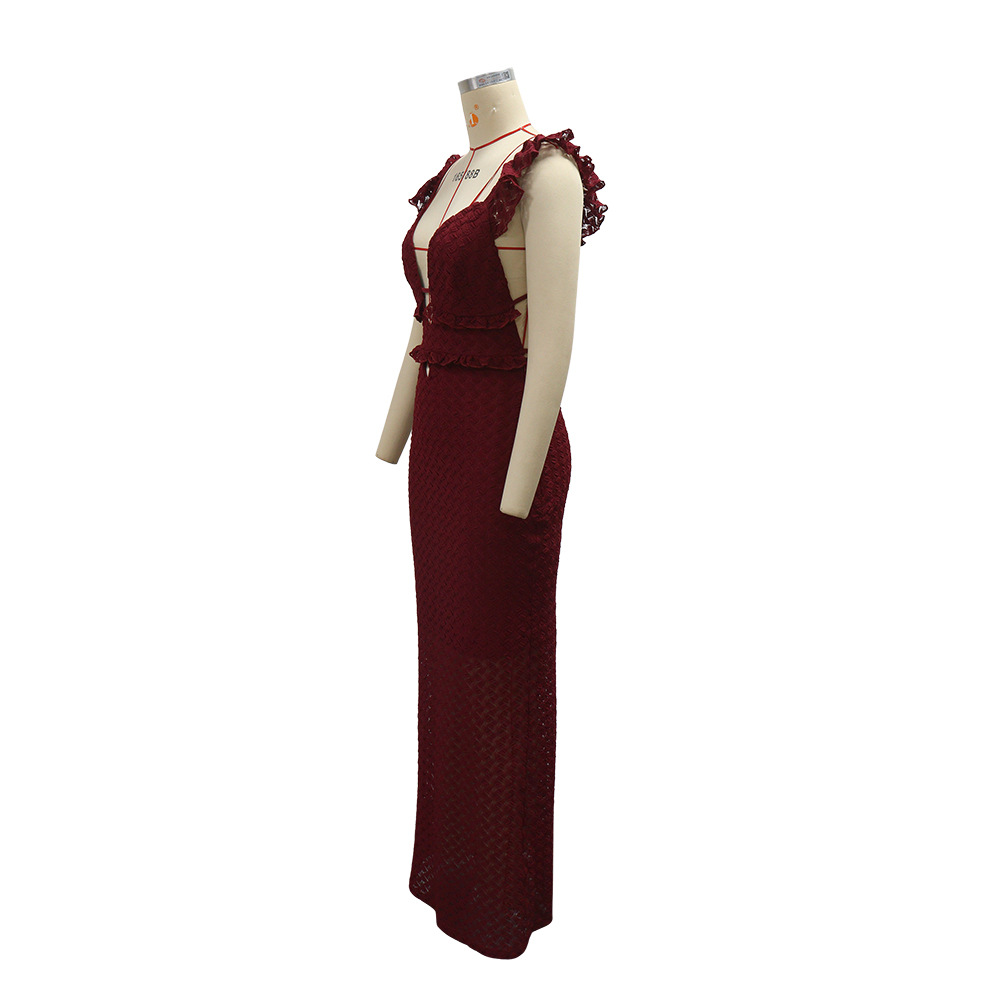Temperament V-neck dress sexy European style long dress for women