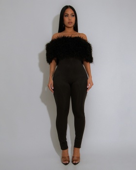 Elmo splice jumpsuit European style long pants