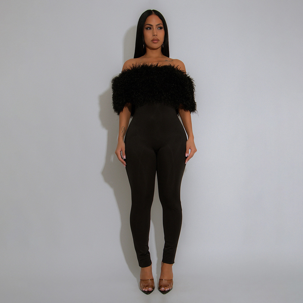 Elmo splice jumpsuit European style long pants