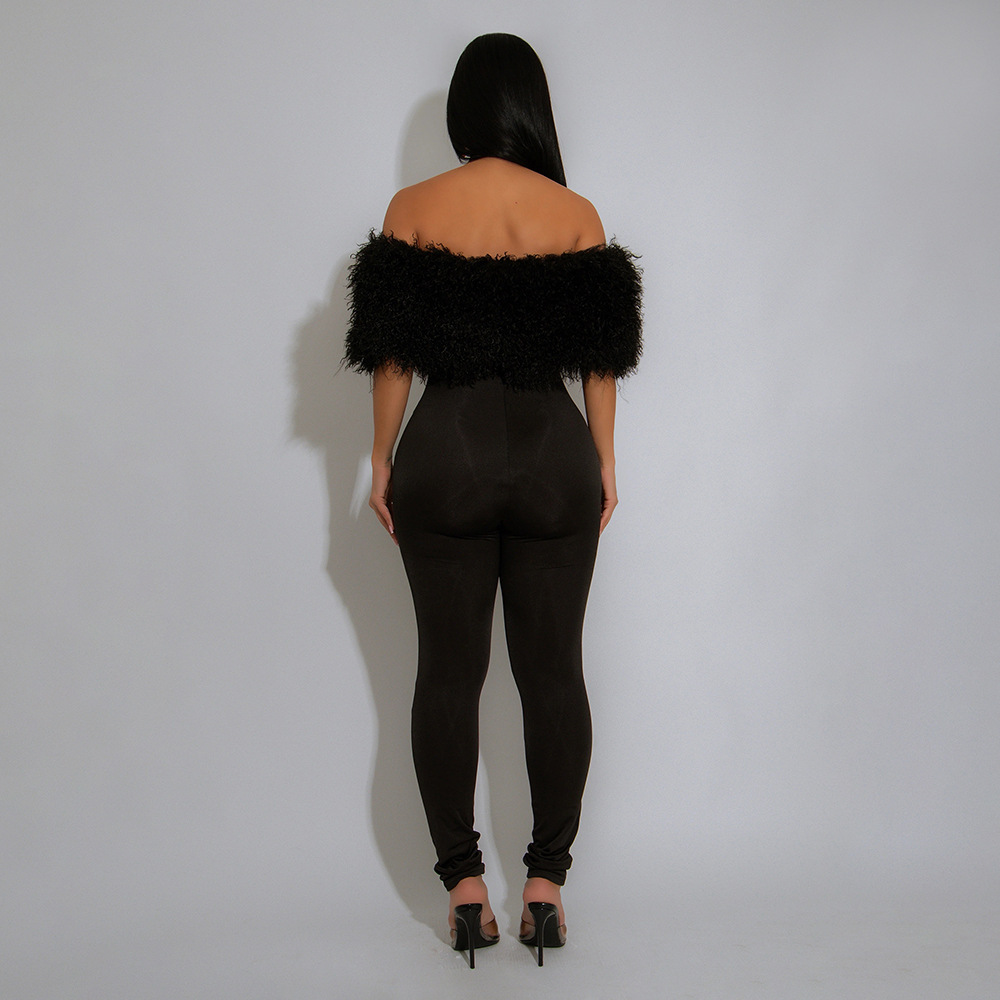 Elmo splice jumpsuit European style long pants