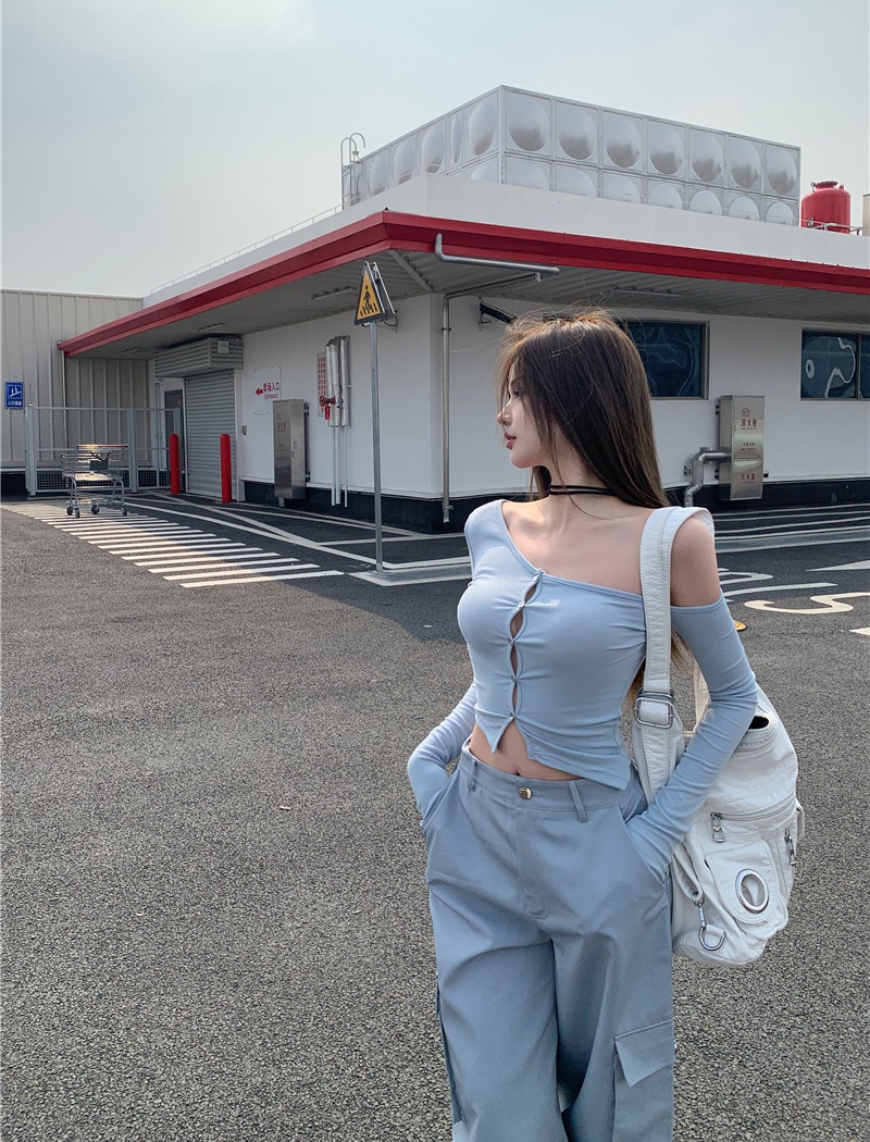 Loose wide leg pants knitted tops 2pcs set for women