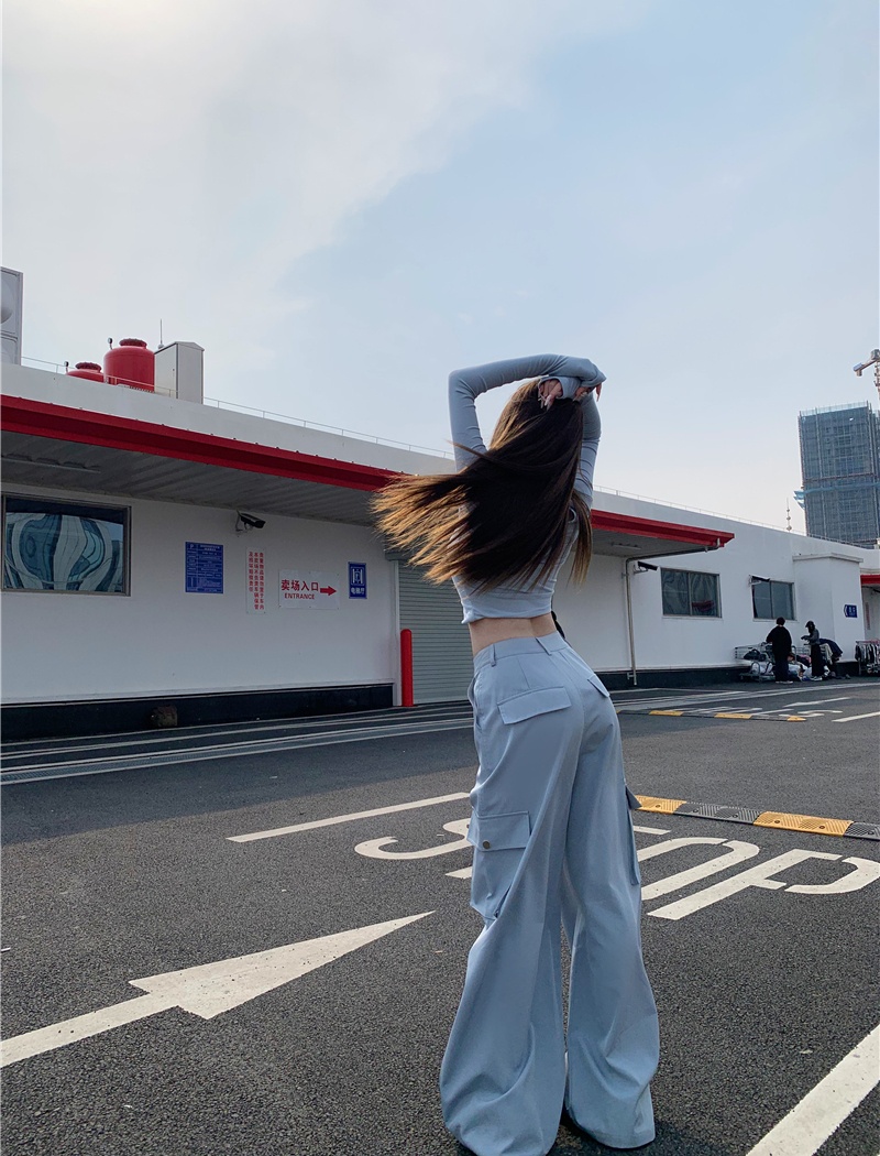 Loose wide leg pants knitted tops 2pcs set for women