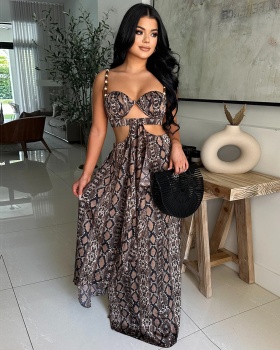 Printing sling fashion sexy serpentine dress for women