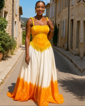 Sling fashion loose European style seaside dress