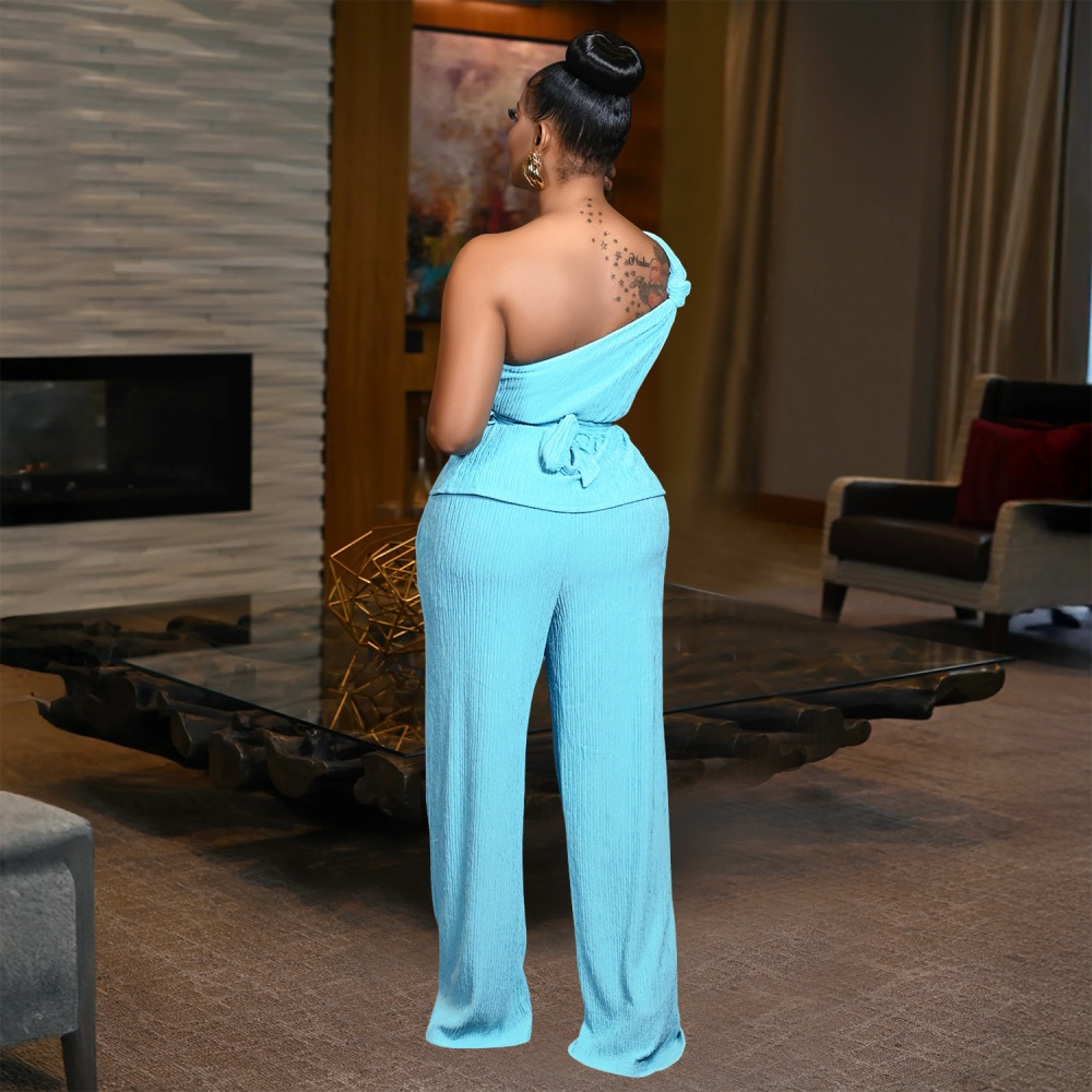 Pure tops casual pants 2pcs set for women