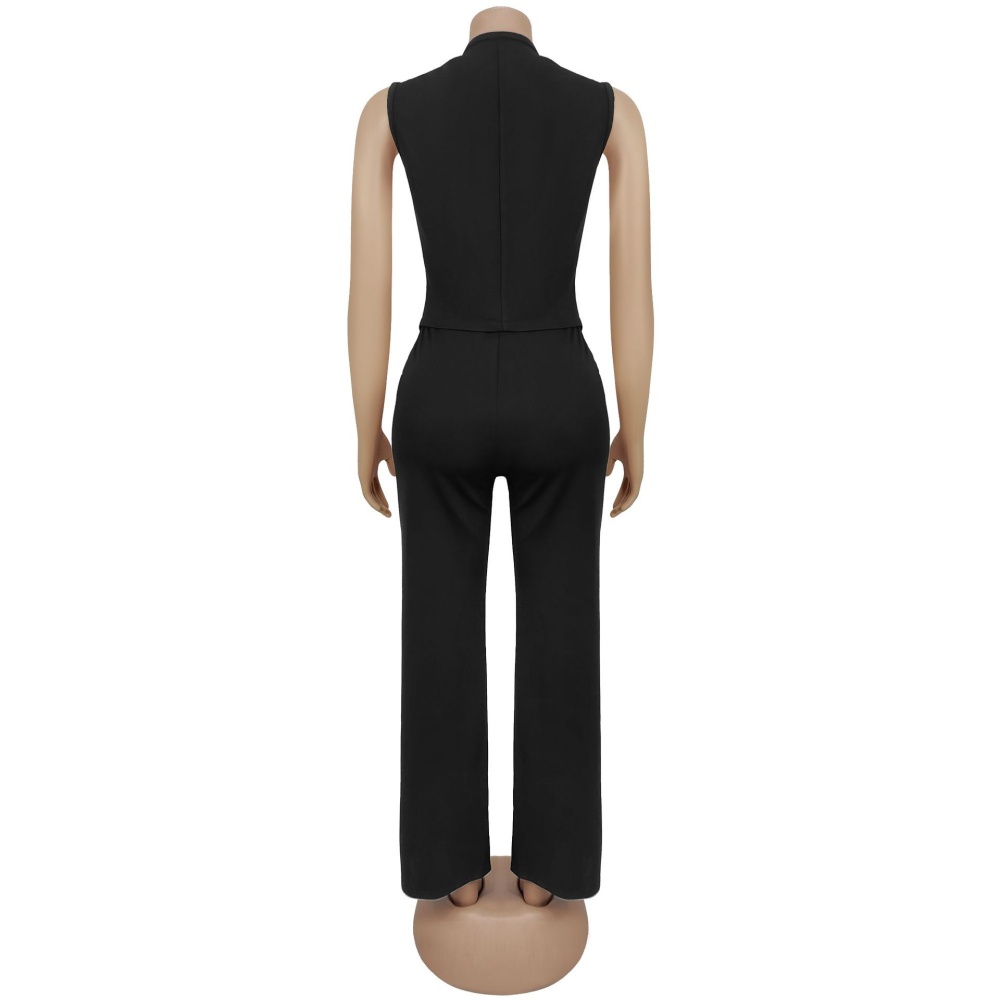 Sleeveless tops Casual long pants 2pcs set for women