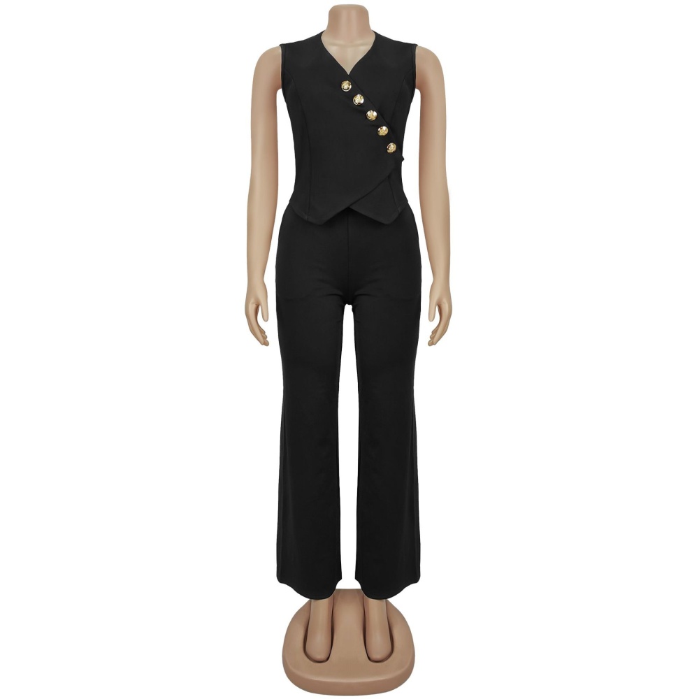 Sleeveless tops Casual long pants 2pcs set for women