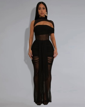 European style sexy fashion gauze dress a set for women