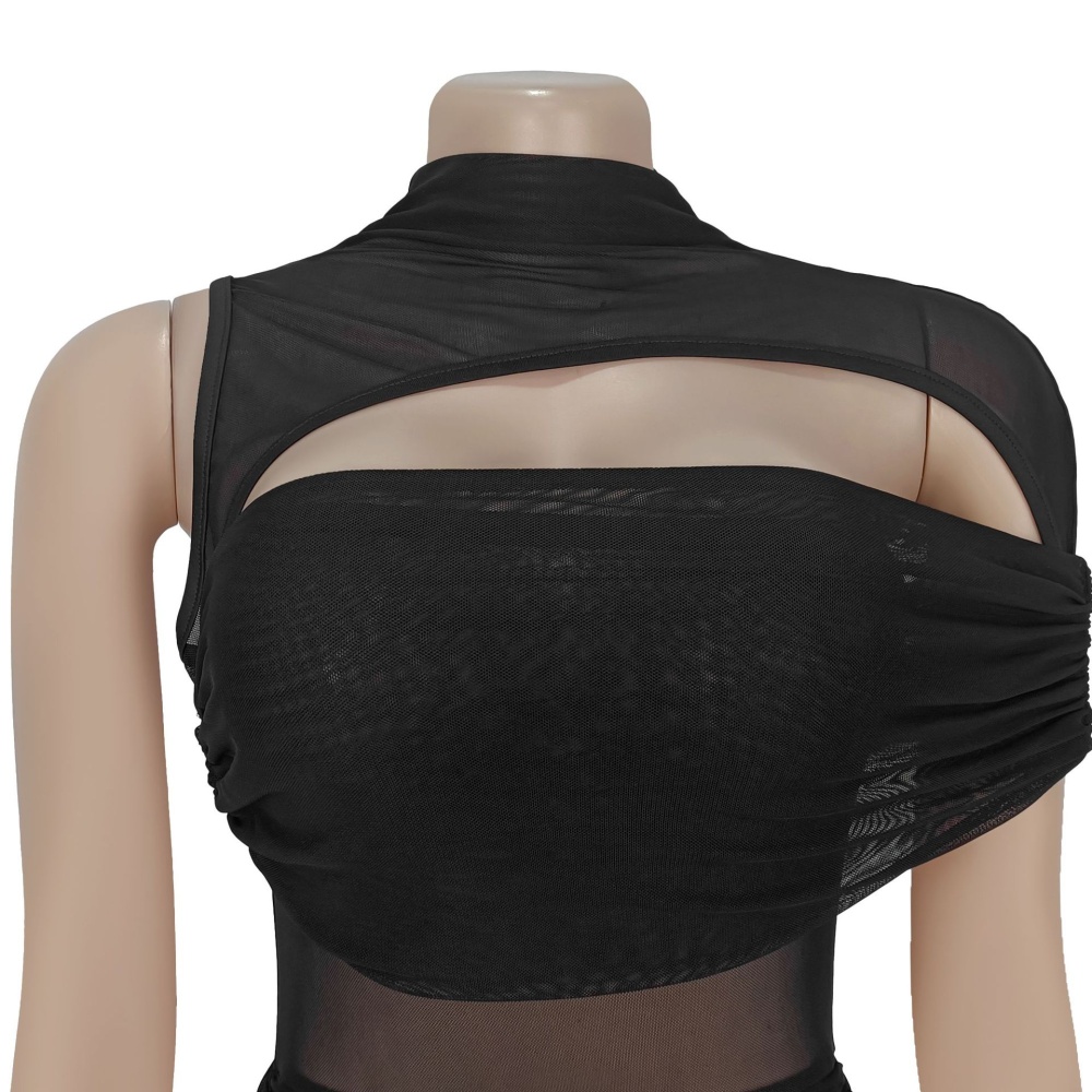 European style sexy fashion gauze dress a set for women