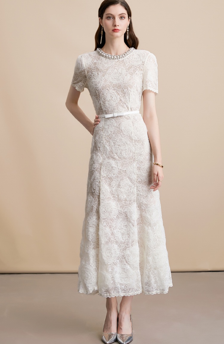 France style lace refinement flowers stereoscopic dress