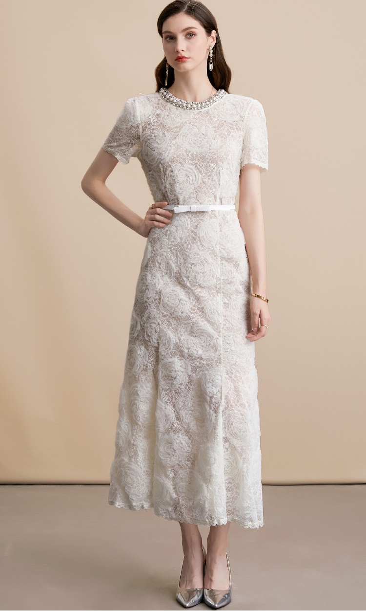 France style lace refinement flowers stereoscopic dress