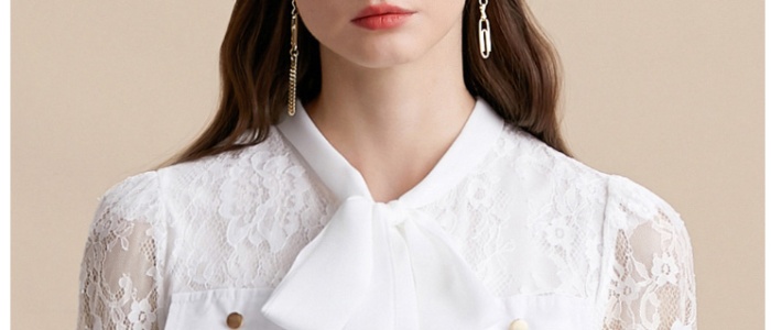Slim wood ear retro France style bow court style dress