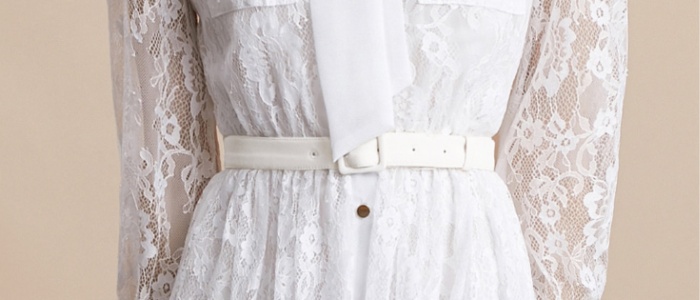 Slim wood ear retro France style bow court style dress