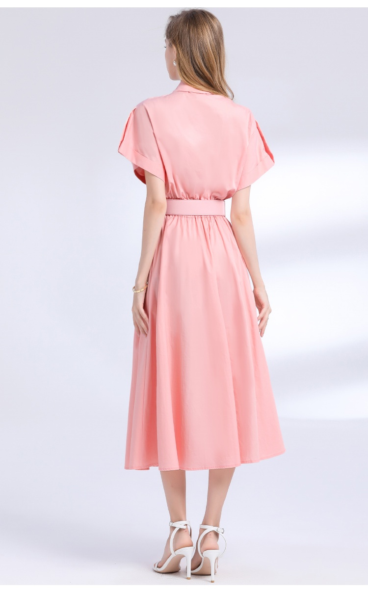 Pinched waist big skirt shirt lace dress for women