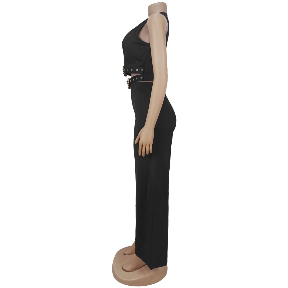 Fashion V-neck belt European style tops a set