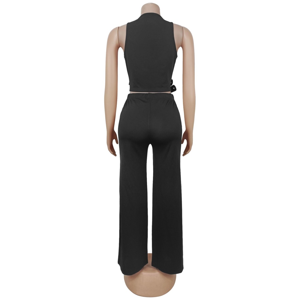 Fashion V-neck belt European style tops a set