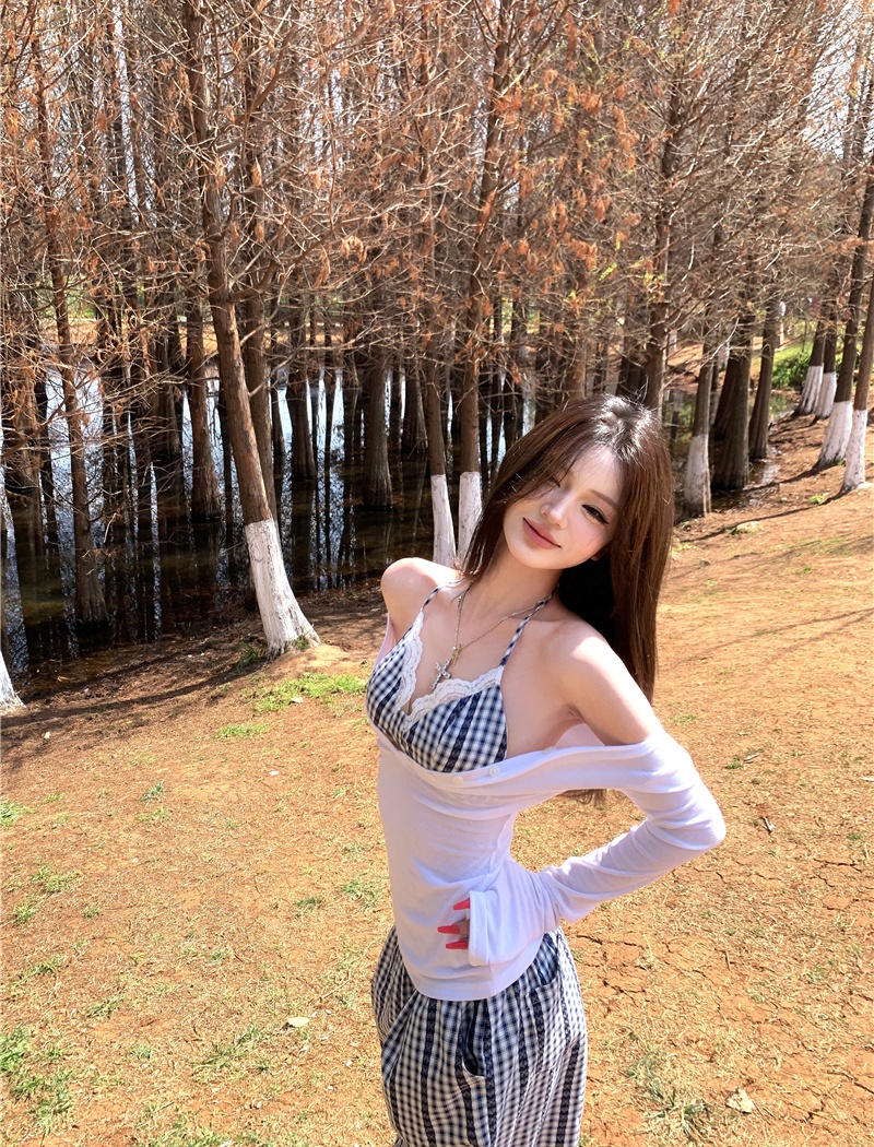 Enticement sexy T-shirt long sleeve spicegirl tops 3pcs set
