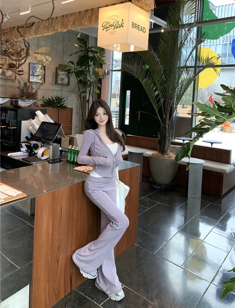 Beauty cozy tops sports long pants a set