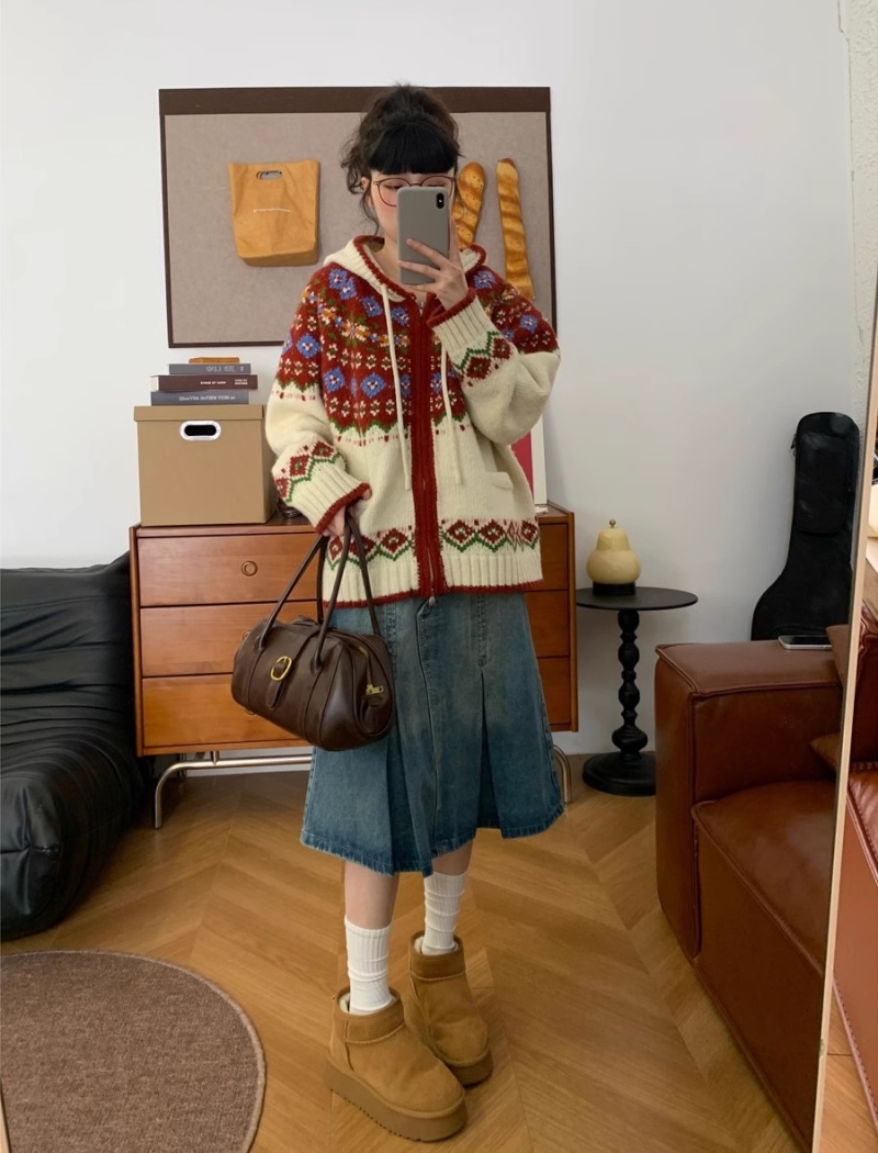 Slim coat knitted cardigan for women