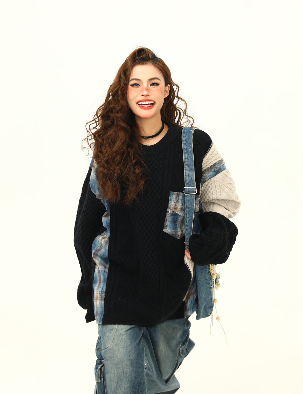 Twist American style loose lazy sweater for women